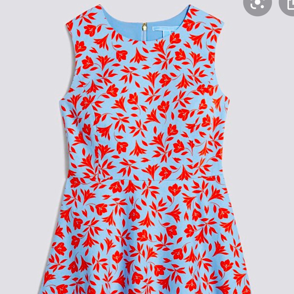 Draper James Blue and Red Floral Dress